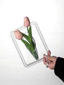 yeefeeco 1 Acrylic Photo Frame Vase, Desktop Flower Arrangement, Home Art Ornament, Transparent Square Vase - Simple Transparent Color, Durable Acrylic Material, Suitable For Flower Display In Living Rooms And Dining Tables, No Need For Electricity Hydroponic Plant Vase, Home Decoration Transparent Vase, Minimalist Glass Vase Square Vase For Flower Weddings, Home Decoration Transparent Glass Vase, Minimalist Glass Vase Cylindrical Vase For Flower Weddings - Acrylic Vase - View 4