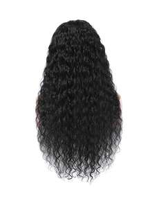 Water Wave Human Hair Wig With Bangs Machine Made Wigs Virgin Brazilian Hair Curly Wig Wear And Go Glueless Wig For Women 180% Density - Natural Black - View 6