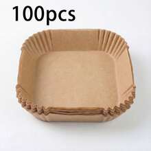 100pcs, Square Disposable Air Fryer Liners (6.3in/8in), Paper Air Fryer Liner Pots, Paper Basket Bowls, Baking Trays, Oven Accessories, Baking Tools, Kitchen Gadgets, Kitchen Accessories,Kitchen Accessories,Kitchen,Thanksgiving Gifts, Christmas Gifts, Halloween Gifts, Valentine's Day Gifts, New Year Gifts - Multicolor - View 12
