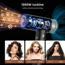 2026 New Product Premium Black Gold High Speed Hair Dryer With 1400W Power For Fast Drying And Salon Style At Home, Low Noise Design For Travel And Daily Use - Xem 3