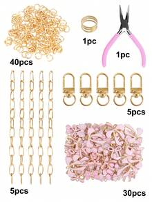 Kit de fabricación de llaveros con moño rosa, incluye colgante con moño rosa, broche de llavero, cadena de extensión, anillos de salto y alicates de joyería, kit creativo de manualidades y regalos de charms y joyería DIY - Kit para hacer llaveros (DIY) - Ver 17