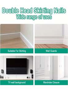 1/300pcs Double-Headed Baseboard Nails, Invisible Screws & Dedicated Socket Tool, Suitable For Seamless Installation Of Solid Wood Baseboards - A - View 5