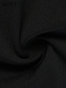 DONICY 优雅黑色V领连衣裙，女士时尚修身鱼尾裙，无袖派对晚礼服 - 黑色 - 查看 5