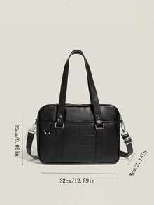 Bolso de mano tipo almohada de estilo coreano, bolso de hombro retro, bolso de gran capacidad para ir al trabajo o de viaje, sin colgante incluido (el colgante es solo para propósitos de estilismo) - Negro - Ver 8