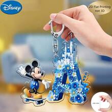 2D平面印刷，米奇蓝色亚克力钥匙扣，26个英文字母A-Z，可爱卡通包包挂饰，情侣朋友专属字母饰品，适合作为圣诞节、感恩节、母亲节和父亲节礼物，也可用于装饰车辆、包包、汽车和圣诞树，趣味钥匙扣设计 | 耐用亚克力2D平面家居装饰包包挂件 - 彩色 - 查看 31