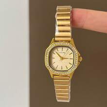 1pc New Elegant Casual Women's Vintage Gold-Tone Watch, Suitable For Easter, Halloween, Christmas, Mother's Day, Back To School, Student, Birthday, Holiday, Valentine's Day, Date, Business, Daily Wear, Gift, Music Festival, Wedding Season - Gold - View 5