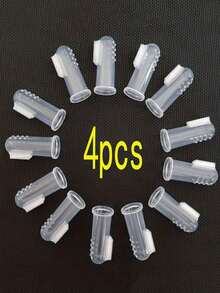 4支/6支装宠物牙刷，狗狗牙刷，猫咪牙刷，狗狗牙刷套装，狗狗指套牙刷，用于清洁猫狗牙齿，幼犬牙刷，宠物牙齿护理 - 查看 6