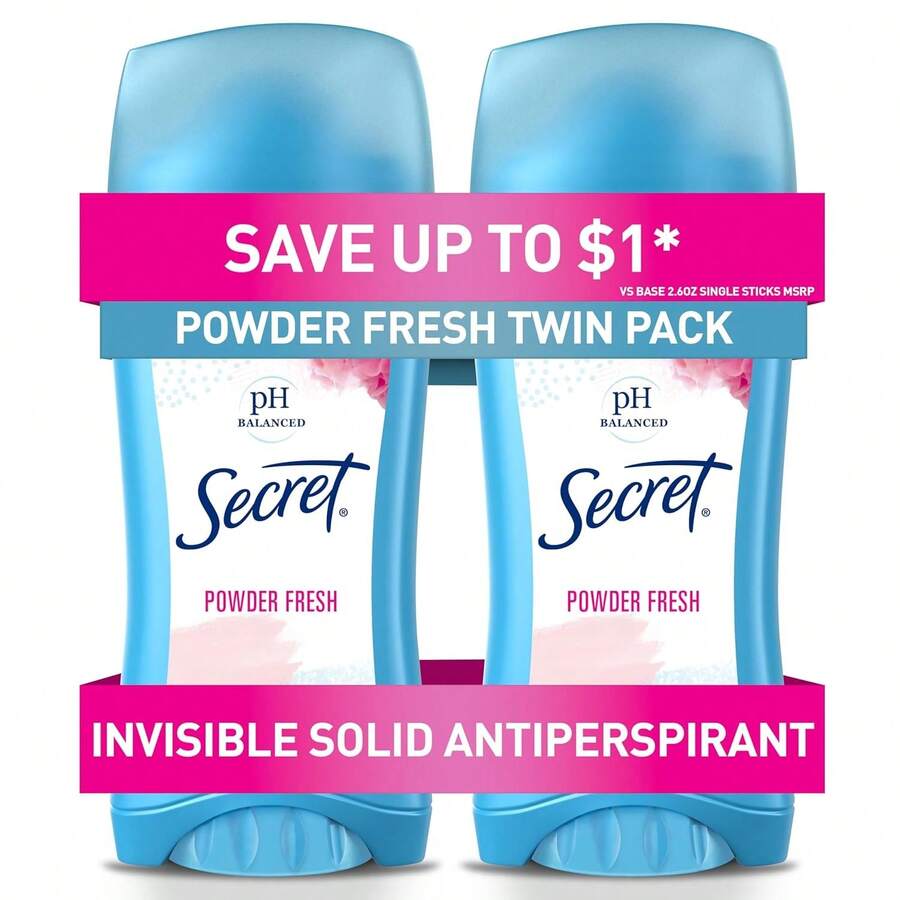 Secret Anti-Perspirant Deodorant Invisible Solid Powder Fresh Twin Pack 5.20 Oz - Powder Fresh - View 1