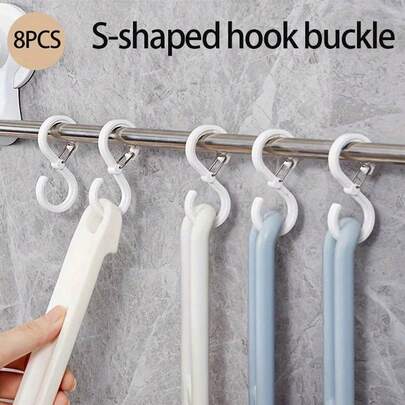 1-20 قطعة من الأشكال S و M ذات الألوان الثلاثة، خطاطيف علوية قوية ومتينة - خطاطيف بلاستيكية عالية الجودة - رف عارضة توفير المساحة للمطبخ والفندق والحمام وتنظيم الخزانة - مقاوم للتآكل ومضاد للصدأ