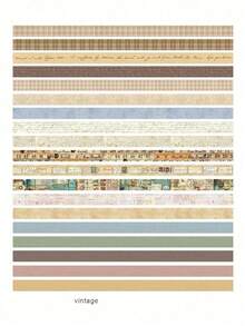 20 Rolls Assorted Patterned Washi Tape Set, Decorative Stickers Gifts, Vintage Scrapbooking Tapes, Creative DIY Decoration, Ideal For Gifts, DIY Crafts, Planner Decoration - Multicolor - View 3