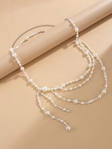 1件海洋度假风仿珍珠串珠流苏腰链，优雅性感，适合海滩度假、日常休闲、派对、情侣约会、街拍、女性节日生日等场合，是一款百搭的珠宝礼物。 - 腰鏈 - 查看 6