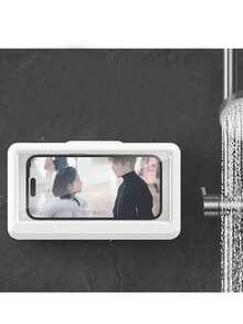 1pc Waterproof Slouchy Mobile Phone, Shower And Wall Bracket Phone Shower Case, Bathroom Waterproof Phone Box Case Mount With Touch Screen Function For Watching Videos And Tv Shows, No Hole Hanging Kitchen Phone Box Holder, Splash-Proof, Touch-Friendly - Compatible With IPhone 15, 14, 13, 12 Pro Max, XS, XR And Phones Under 6.8 Inches - Multicolor - View 8