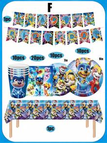 Set de vaisselle pour fête d'anniversaire, cadeaux de fête, décorations de fête de restaurant, vaisselle thématique pour repas de groupe - Multicolore - Voir 3