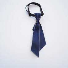 1 chiếc nơ đeo cổ bằng polyester, kiểu dáng thường ngày, phù hợp cho mọi mùa. - Viền hình quả hạnh màu xanh lam - Xem 4