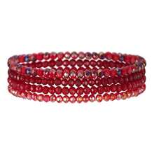4-Piece Beaded Bohemian Elastic Bracelet, Colorful Stackable Crystal Bead Bracelet, Fashion Jewelry, Mother's Day Gift (Women's) - Multicolor - View 9