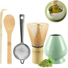 Juego de Matcha, que incluye batidor de bambú, cuchara de Matcha, soporte para batidor de Matcha, tamiz de Matcha, un regalo para amantes del Matcha - Estilo aleatorio - Ver 1