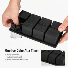 Large Silicone Ice Cube Tray With Lid, Ice Cube Mold, Flexible 8-Cavity Slow Melting Ice Cubes, Suitable For Whiskey - Black - View 10