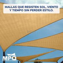 Mallas Velaria Triangular Raschel 90% - 2x2x2m Beige - Doble Bastilla y Jaretas Reforzadas, Protección UV, HDPE de Alta Densidad, Resistente al Sol y Desgaste, Ideal para Jardín y Exteriores - Beis - Ver 11