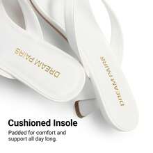 Women Kitten Heel Thong Heeled Sandals Comfortable Open Toe Slip On Summer Sandals - trắng - Xem 9