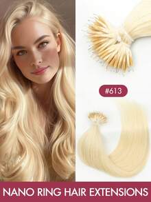 12-22 Inch Nano Ring Hair Extensions, Real Human Hair, Natural Black Color, Nano Bead Straight Hair Extensions, Invisible Nano Hair Extensions For Women, Suitable For Daily Wear, Party, Wedding, Easy To Install And Wear - Multicolor - View 13