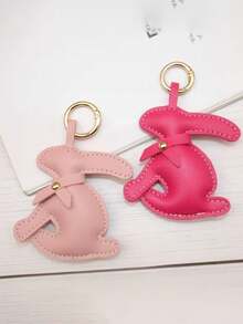 Creative Animal Bunny Bag Charm, Simple Car Key Pendant, Cute Rabbit Phone Case Accessory, Exquisite Small Gift, Birthday Present - Multicolor - View 3