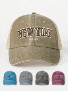 1 件/2 件男女通用刺绣“NEW YORK”水洗棒球帽，可调节户外休闲帽 - 刺繡 - 查看 16