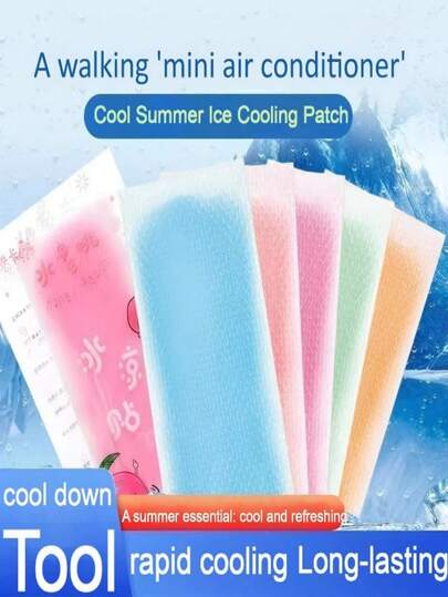 100pcs (2pcs/Pack) Cooling Mint Stickers, Refreshing Heat Relief Essential For Summer Travel