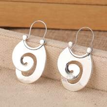 1 Pair Classic Minimalist Spiral Hoop Earrings - Women's Minimalist Jewelry - Creative Gift For Daily And Party Occasions - Accessory For All Scenes - Silver - View 7