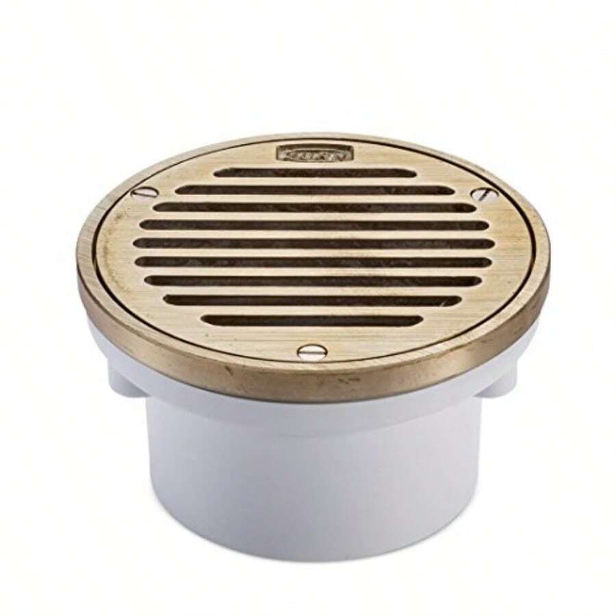 Zurn FD2220-PV3-NT Medium-Duty Floor Drain with Nickel Top PVC Body 3" PVC Hub Connection - Níquel - Ver 1