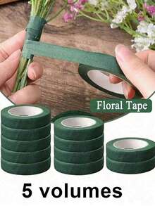 5 Rolls Green Floral Tape, DIY Wedding Bouquet Stem Wrapping Material, Suitable For Valentine's Day, Mother's Day, Father's Day, Bouquet Packaging And Floral Decor, Adhesive Floral Tape, Wedding Supplies, Dedicated Floral Tape, Bouquet Stem Packaging, Birthday And Graduation Gifts, Also Suitable For Office Or Desktop Decor, Creative Gifts For Special Persons, Daily Use - Multicolor - View 11