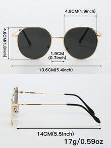 1 chiếc kính thời trang nữ gọng kim loại bất đối xứng, phong cách đường phố tối giản, đa năng, phù hợp với trang phục thường ngày. - Nhiều màu - Xem 7