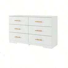 Storage Cabinet With 6 Drawers,Chest Of Drawers Foyer,Large Capacity Storage,Living Room, Bedroom - White - View 5