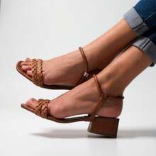 Comfortable Block Heel For Everyday Low 4.5 Cm - Lạc đà - Xem 4
