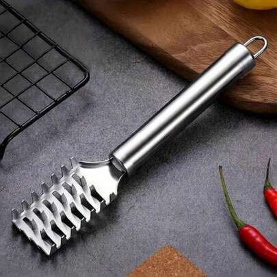 1pc Stainless Steel Fish Scale Remover Tool, Fish Scale Scraper, Quickly And Easily Removes Fish Scales, Multi-Functional Kitchen Tool Suitable For Home And Professional Use, Durable And Easy To Clean For Removing Fish Organs And Scales, Ergonomic Handle