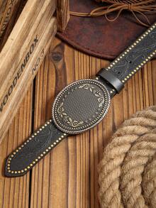 Nuevo cinturón de estilo occidental bohemio, hebilla de metal enchapado multicolor, cinturón de PU con relieve, adecuado para uso diario unisex - BH1021 - Ver 5