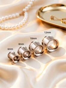 2 chiếc khuyên tai giãn lỗ bằng thép titan thời trang, không gây dị ứng, chống thấm nước, chống oxy hóa, dành cho cả nam và nữ, trang sức tự làm, quà tặng. - Nhiều màu - Xem 3