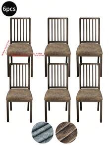 1/4/6pcs Elastic Waterproof Dining Chair Covers, Dust & Scratch Proof, Universal Chair Protector Slipcovers, Durable & Stylish Seat Covers - Multicolor - View 18