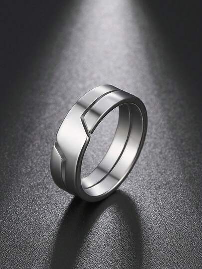 خاتم فولاذي لا يصدأ بسيط وعصري، خاتم حفل تذكاري