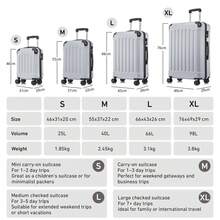 YONSLY 4-Piece Wheeled Suitcase Set With 360° Wheels, Combination Lock, Robust Double Zipper, Mesh Pocket, Soft Rubber Handle, 16/20/24/28 Inch Trolley Suitcase, Hard Shell Carry-On Luggage Set (4-Piece Set, S, M, L & XL) - 銀色 - 查看 2