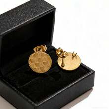 6 piezas de componentes de pendientes con anillos redondos soldados de acero inoxidable de moda, accesorios de joyería DIY para pendientes - pendientes redondos - Ver 6