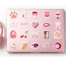 50 pièces/paquet Autocollants roses, autocollants d'ours en peluche, autocollants ludiques, cadeaux roses, autocollants mignons, autocollants kawaii, autocollants de nœuds roses, autocollants en vinyle imperméables, décalcomanies et autocollants en vinyle pour bouteilles d'eau, ordinateurs, ordinateurs portables, téléphones, bagages, cahiers, réfrigérateurs, fournitures de fête en tant que cadeaux, cadeaux pour les filles - Rose bonbon - Voir 7