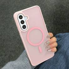 高級啞光手機殼，相容 Galaxy A17 A55 A56 A37 A36 A57 A27 S25Ultra S26Ultra S24、S23 FE A16，亦相容 Galaxy A15 A35 A26 S24 S25 S24Ultra S25 FE S26 FE 機型，全方位相機保護、內建鏡頭膜、觸感柔軟、防指紋、支援無線充電、防震設計 - 粉色 - 查看 4