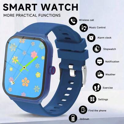 New 1.83" HD Touchscreen Smart Watch, Wireless Calling/Weather Forecast/Fitness Tracker, Support Call Answer & Reject, Customizable Wallpaper, Compatible With IOS & Android, Suitable For Men And Women