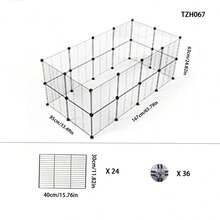 DIY Modular Pet Fence Metal Mesh Pet Cage Small Pet Indoor Fence Suitable For Mini Pigs, Guinea Pigs, Hamsters, Small Pets Single Panel Iron Mesh Size 30 * 40 Cm (11.81 * 15.75 Inch) - Multicolor - View 13