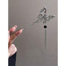 5pcs Vintage Black Elegant New Chinese Style Retro Metal Butterfly Print Tassel Hair Stick Chignon Hair Clip Accessories Hair Bun Hair Pin Hair Bun Maker Bun Hair Piece Hair Styling Pins, Bun Extension, Pins For Hair, School Stuff, Hair Accessories, Head Accessories - Nhiều màu - Xem 3