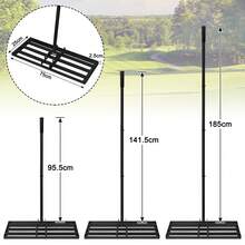 Lawn Squeegee Stainless Steel Lawn Levelling Rake With Adjustable Length Handle, Lawn Squeegee For Sanding, Pulling, Leveling Rake, Surface Leveler For Golf Course, Garden - Green 25*75cm - View 7