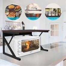 Extendable Microwave Shelf - 2/3 Levels, Sturdy X-Structure, Kitchen Organizer - 3層 - 查看 8