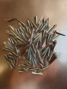 20/100 chiếc mặt dây chuyền hình gai nhọn, hình nón, thích hợp để tự làm vòng cổ, vòng tay, bông tai, móc khóa. - Bạc - Xem 7