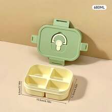 2/3 Compartment Portable Square Plastic Lunch Box With Handle, Microwave Heatable, Sealed Leak-Proof Fruit Salad Food Container, Reusable Large Capacity Divided Bento Box, Suitable For Student And Adult Use In School, Office, Outdoor Camping, Picnic, Travel,Back To School - Multicolor - View 16