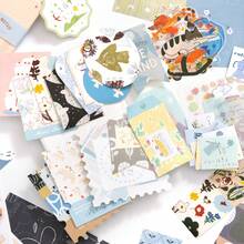 Juego de cuaderno de notas con caligrafía cálida, estilo coreano Ins A6 con cuadrícula, pegatinas, blocs de notas, caja de regalo - 1 Set - Ver 7